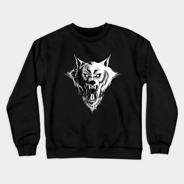 Werewolf Head Crewneck Sweatshirt by Haroldrod